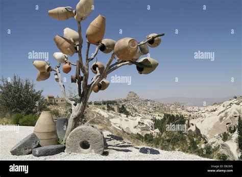 A Jar Tree With Uchisar In Background Cappadocia Turkey Stock Photo