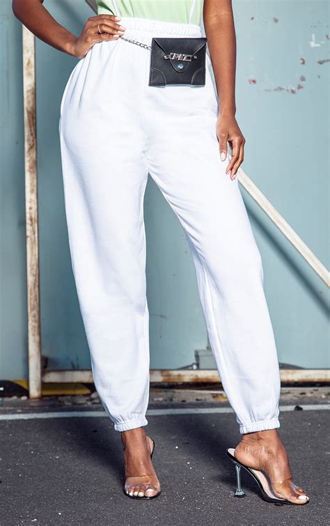 White Casual Jogger Pants Prettylittlething Ca