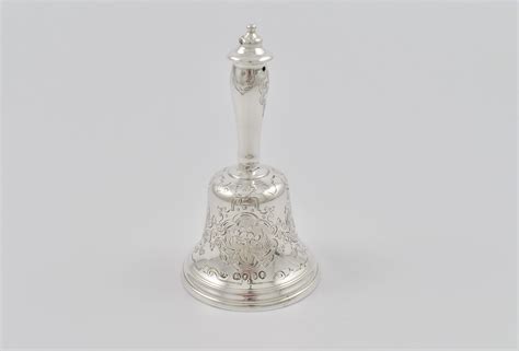 Victorian Silver Table Bell Marked For London 1858 By John Evans Ii