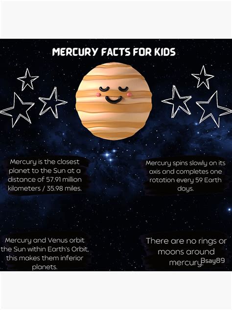 Mercury Facts For Kids Sticker For Sale By Bsay89 Redbubble