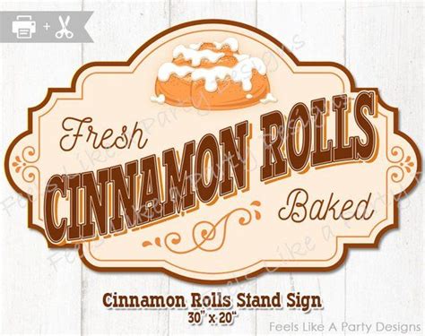 Cinnamon Rolls Stand Sign Diy Instant Download Cinnamon Roll Banner