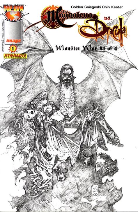 Monster War 1 Magdalena Vs Dracula Incentive Silvestri Black And White Cover