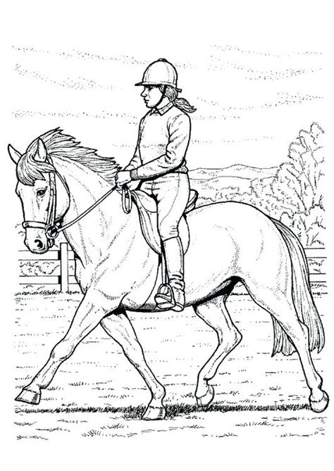 Horse Riding Coloring Pages At Getdrawings Free Download
