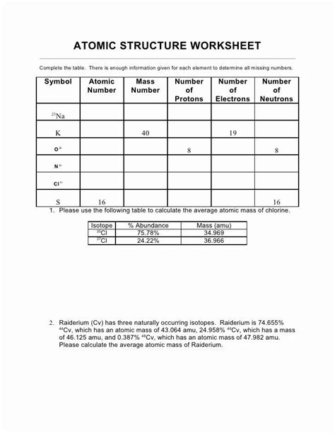 Work power and energy worksheets answers. Atomic Structure Worksheet Chemistry Awesome atomic Structure Worksheet Answers Chemistry… in ...