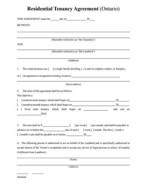 House Share Tenancy Agreement Template