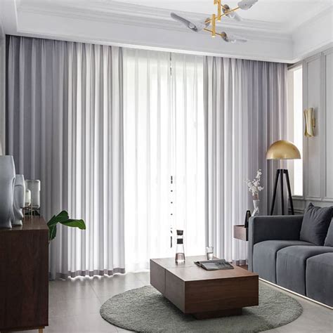 Light Gray Sheer Curtains Velvety Feeling Voile Drapes For Livingroom