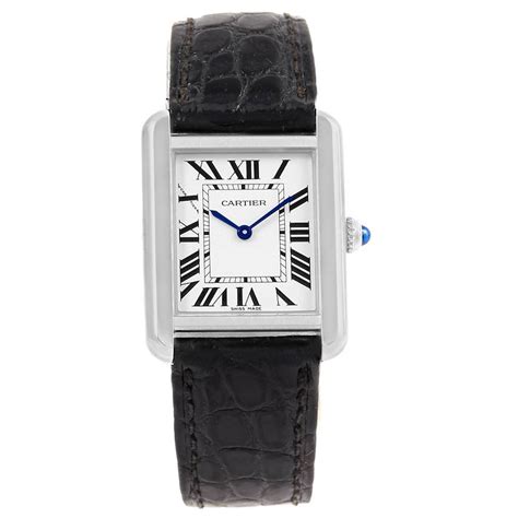 Cartier Tank Solo Ladies Steel Black Strap Quartz Watch W1018255 Swisswatchexpo