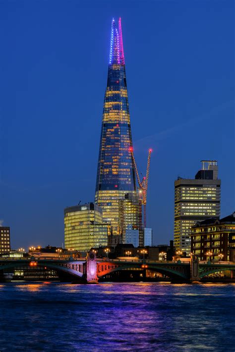 The Shard At Dusk London Uk Postcard Skyscraper