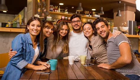 Friends At The Cafe Stock Photo Image Of Lifestyle 124604550