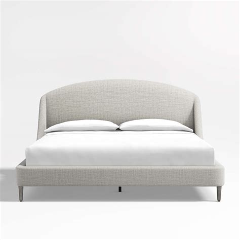 Lafayette Weave Mist Grey Upholstered King Bed Frame Without Footboard