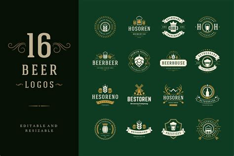 45 Beer Logotypes And Badges Creative Illustrator Templates