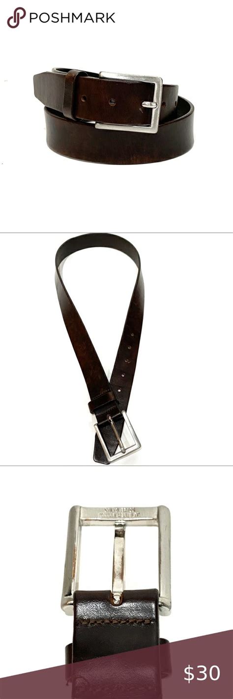Banana Republic Brown Leather Silver Buckle Belt Leather Silver Belt