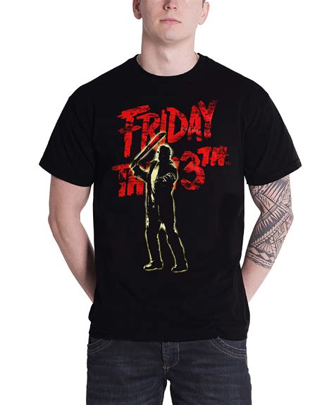 Buy Friday The 13th T Shirt Jason Voorhees Outline Logo Official Mens
