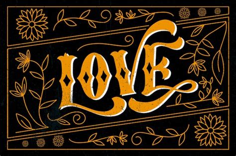 Free Vector Vintage Style Love Lettering