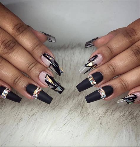 30 Incredible Acrylic Black Nail Art Designs Ideas For Long Nails Page 27 Of 30 Fashionsum