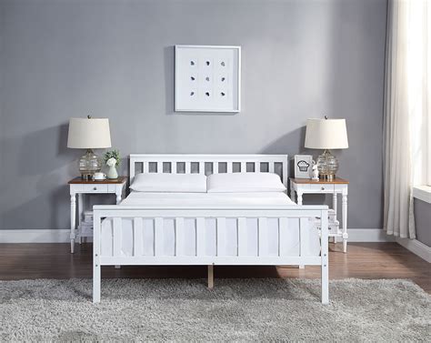 Small Double Bed Frame In White Solid Wood Home Treats Uk