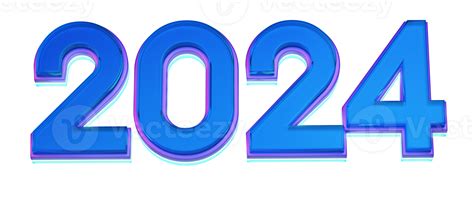 Modern Style Blue 2024 3d Render Text 34638404 Png