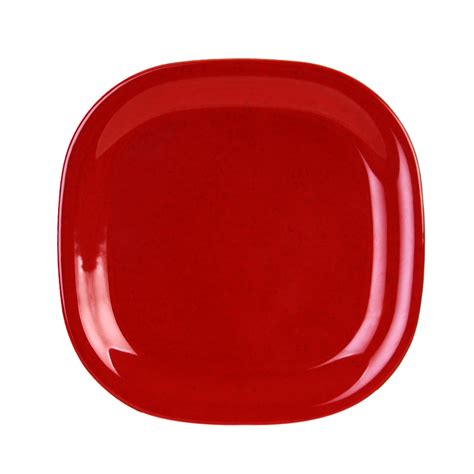excellante passion red melamine dinnerware collection 8 25 x 8 25 inch round square plate comes