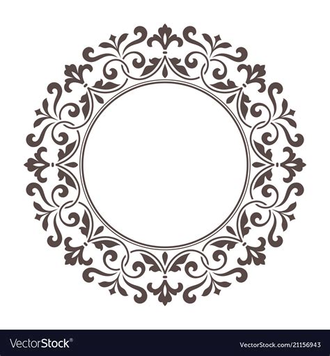 Decorative Round Frame For Design Template Vector Image