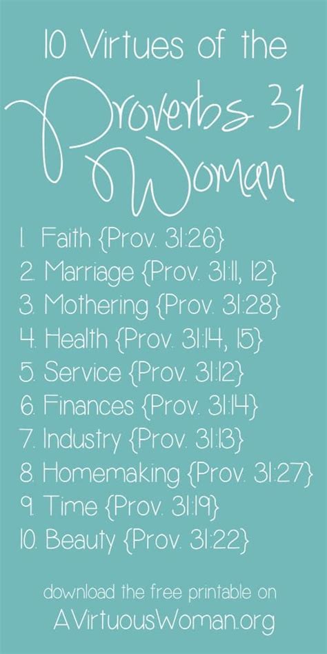 10 Virtues Of The Proverbs 31 Woman