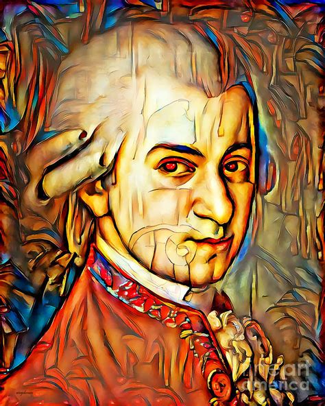 Wolfgang Amadeus Mozart In Vibrant Contemporary Primitivism Colors