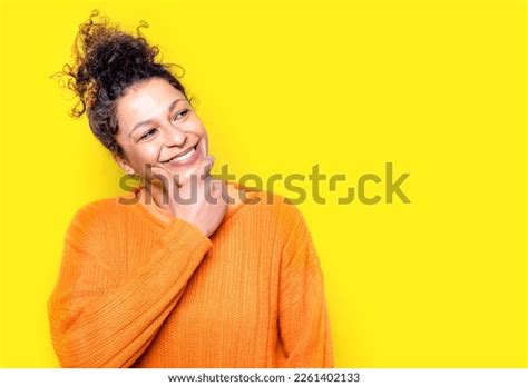 Thoughtful Black Woman Face Portrait Isolated Stock Photo 2261402133