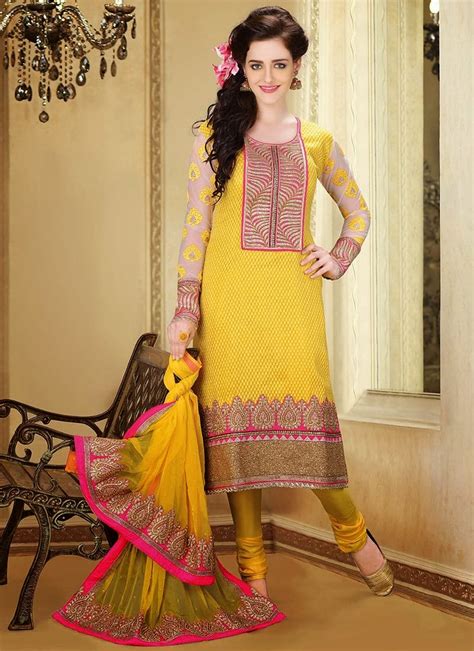 Indian Designers Churidar Suits Beautiful Dress 2013 14 Beautiful