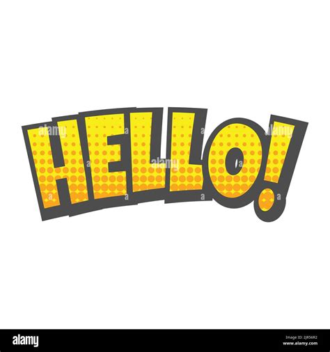 Hello 3d Letters With Halftone Vector Hello Lettering Colorful Pop