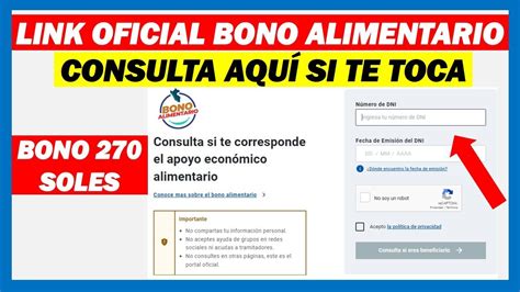 Link Oficial Bono Alimentario Soles Consulta Aqu Si T Corresponde