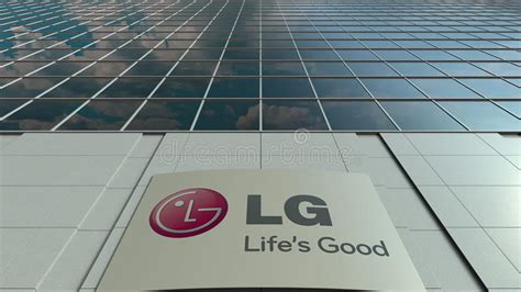Signage Board With Lg Corporation Logo Modern Office Building Facade