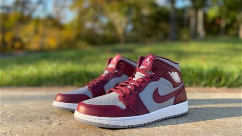 Air Jordan 1 Mid Cherrywood Red Perfect Shoes For Fall Weather