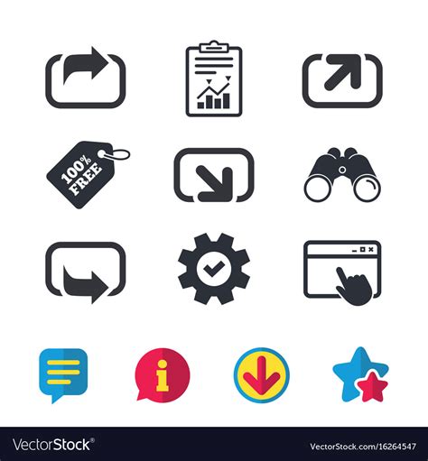 Action Icons Share Symbols Royalty Free Vector Image
