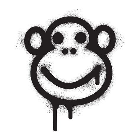 Graffiti Monkey Icon With Black Spray Paint 21393288 Vector Art At Vecteezy