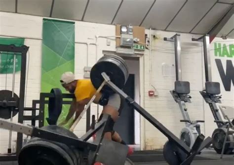 weightlifter suffers most brutal gym fail after 286lbs weight falls on head daily star