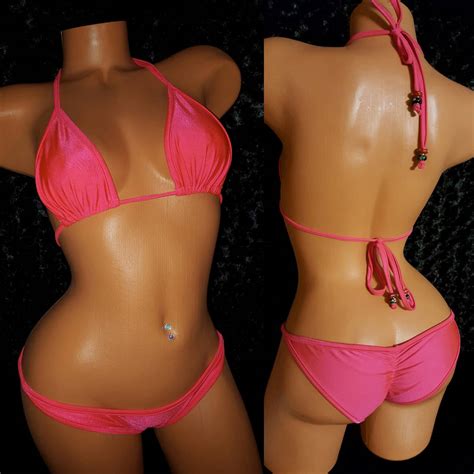 Swimwear Full Bottom Scrunch Simple String Bikini Custom Made Spandex