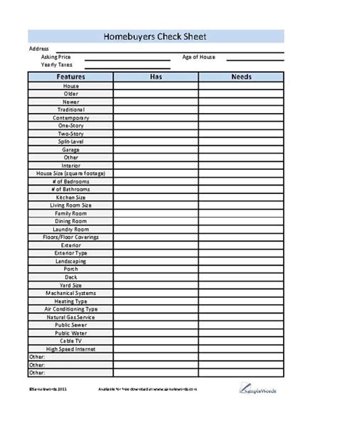 Buying Home Checklist Download Free Pdf Home Buying Checklist New