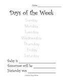 days   week tracing worksheets teaching resources tpt