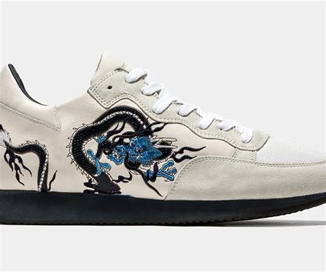Genuine Leather Shoes Luxury Dragon Embroidery Sneakers For Men China