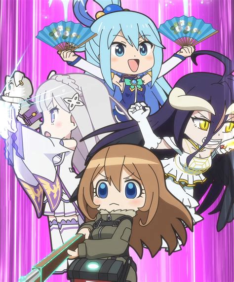 Isekai Quartet Girls Anime Konosuba Overlord Rezero Hd Phone