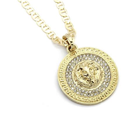 Get the best deals on men's pendants. Mens Medallion Pattern Lion Gold Plated 24" Gucci Chain ...