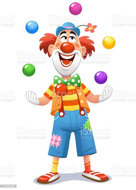 Clown Juggling Colorful Balls Stock Illustration Download Image Now