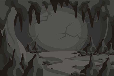 Paisaje De Túnel De Cueva De Horror De Dibujos Animados 1234022 Vector