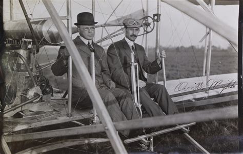 Photograph Of Orville Wright With Major Albert B Lambert Seated In The