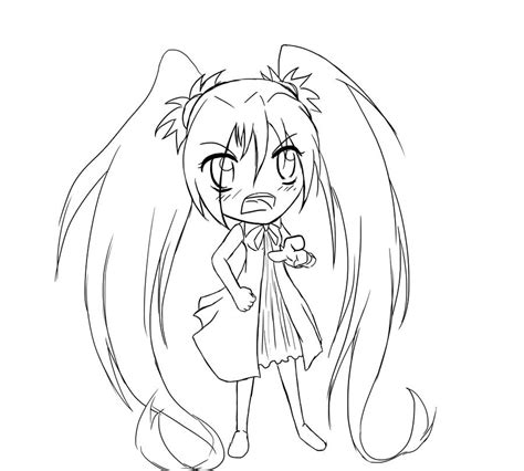 Chibi Girl Lineart By Heartsxdespise On Deviantart