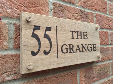 Personalised Oak House Sign Carved Custom Engraved Outdoor Etsy