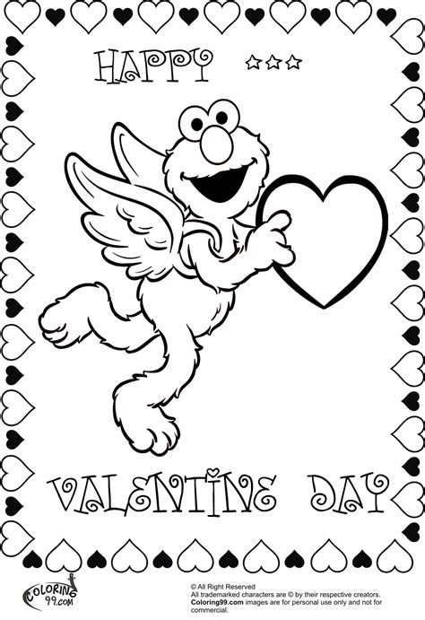 Elmo Valentines Day Coloring Pages