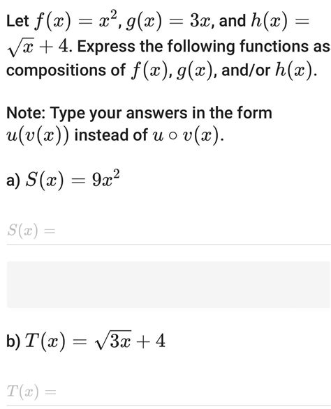 [answered] 2 Let F X X G X 3x And H X X X 4 Express The Followi Algebra Kunduz