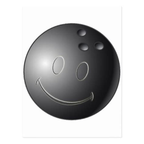 Smiley Face Bowling Ball Postcard Zazzle