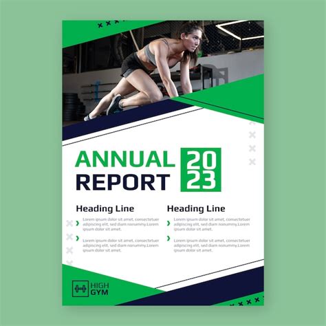 Free Vector Flat Gym And Exercise Annual Report Template