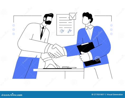 Contractor Agreements Abstract Concept Vector Illustration Stock